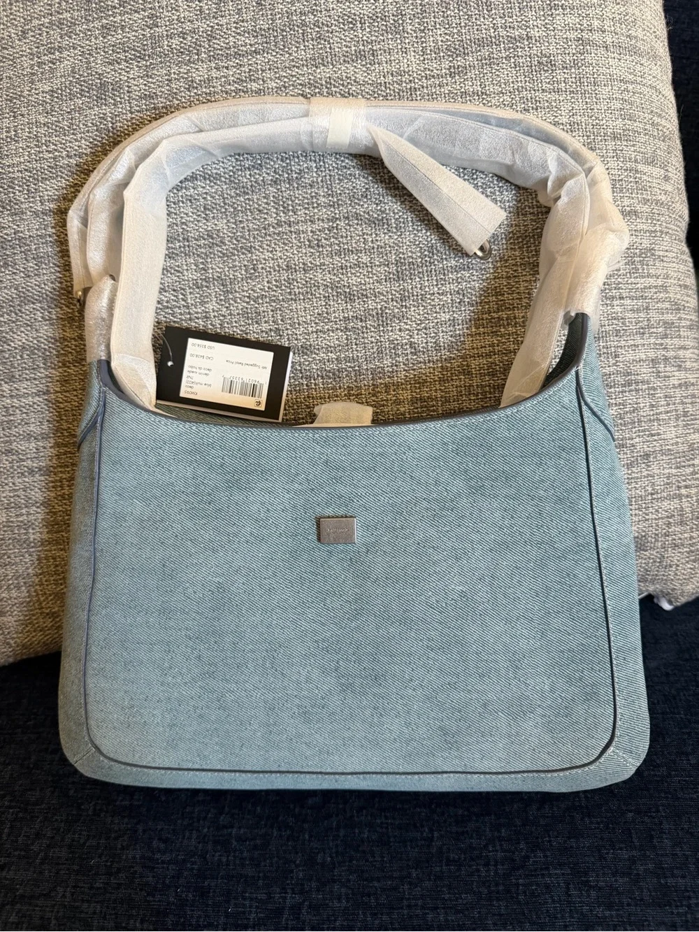 Kate Spade New York Deco Denim Suede Hobo Crossbody NWT